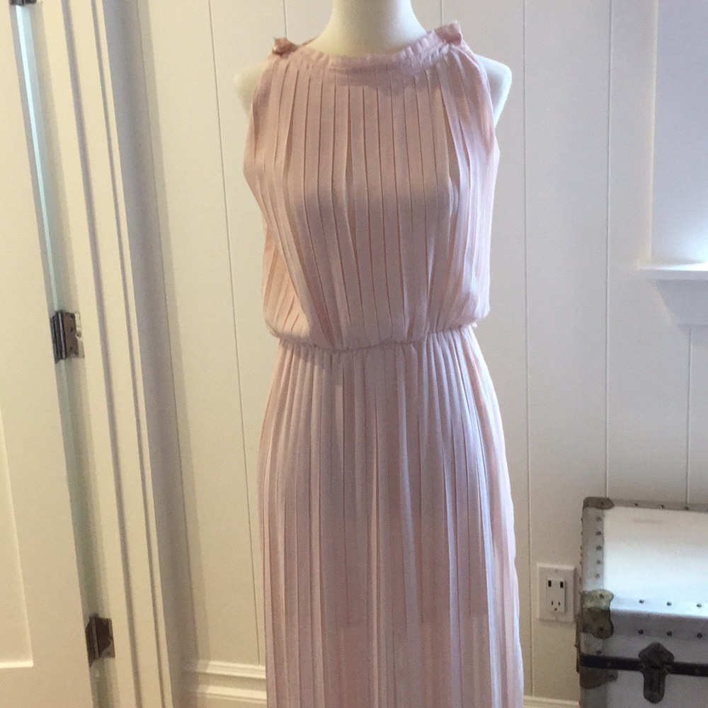 L’atiste-anthropology pleated pale pink dress